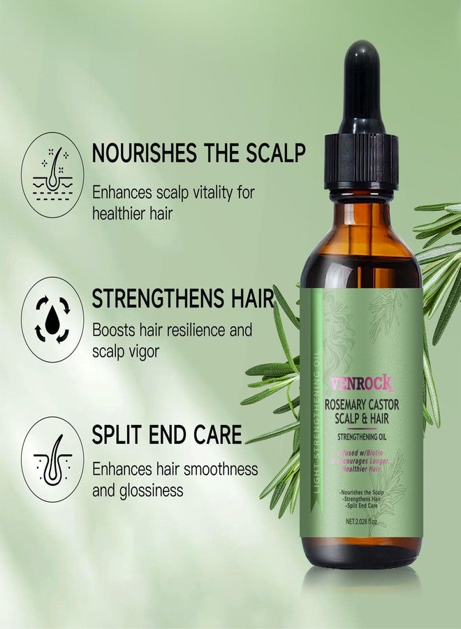 Venrock Rosemary Castor Hair Oil - Biotin Infused Scalp & Hair Strengthening Oil for Nourishing Scalp, Repairing Split Ends & Encouraging Longer, Healthier Hair | Lightweight Daily Hair Care - Image 5